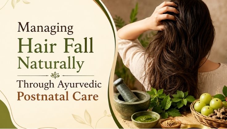 Managing Hair Fall Naturally Through Ayurvedic Postnatal Care